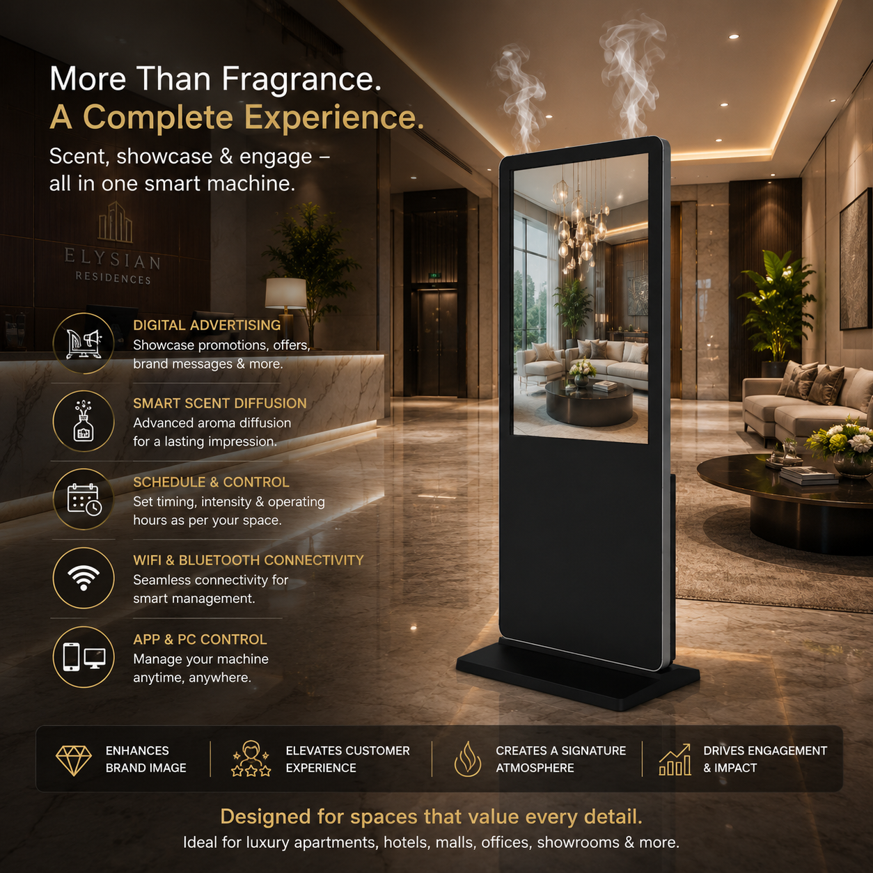 AuraDecor ScentScreen Pro – Digital Advertising Display with Smart Aroma Scenting