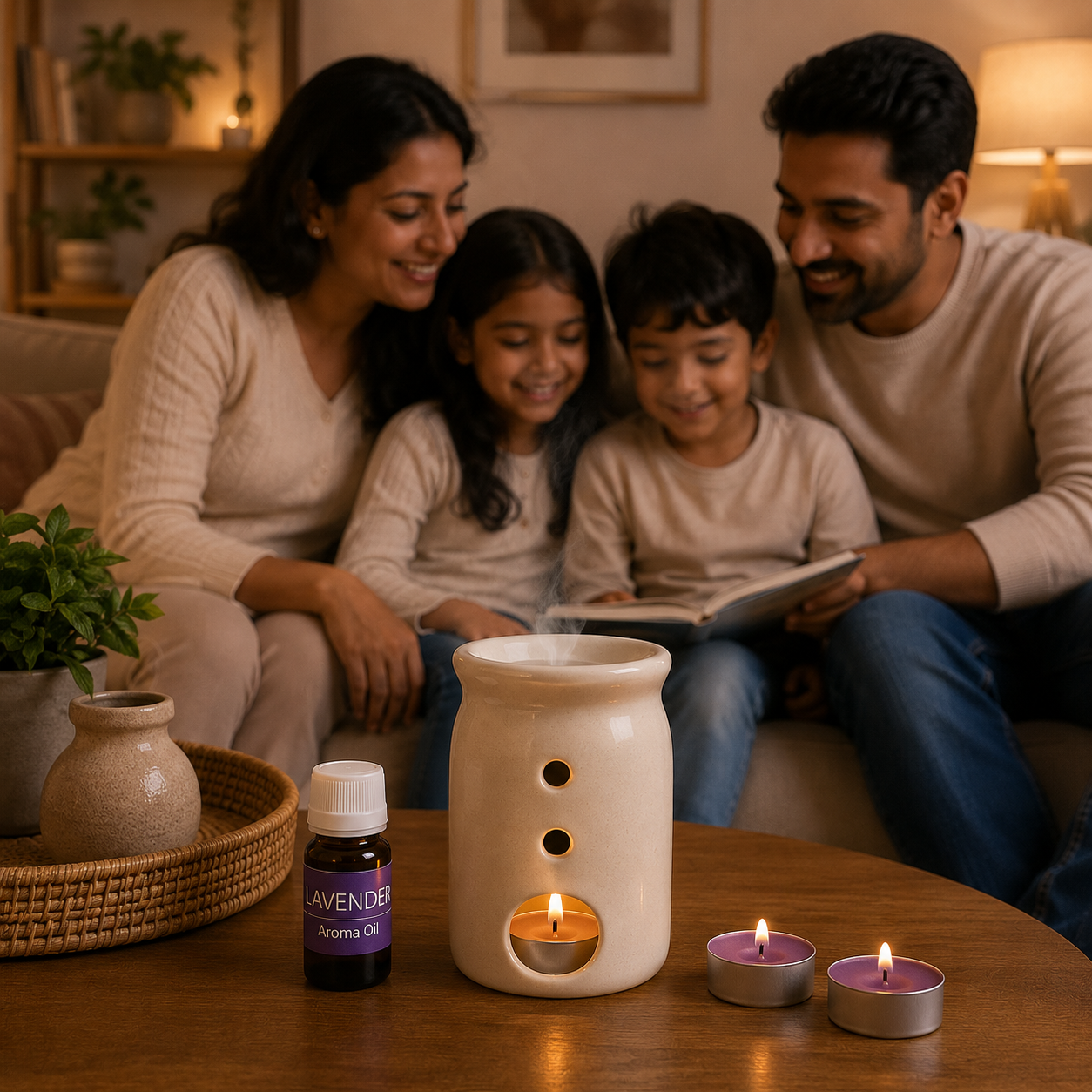 AuraDecor Aroma Oil Burner Gift Set ( Lavender ) GS-03