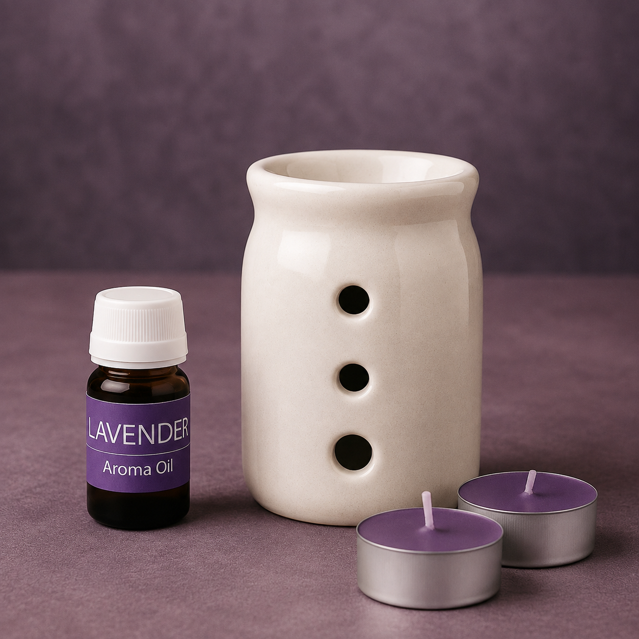 AuraDecor Aroma Oil Burner Gift Set ( Lavender ) GS-03