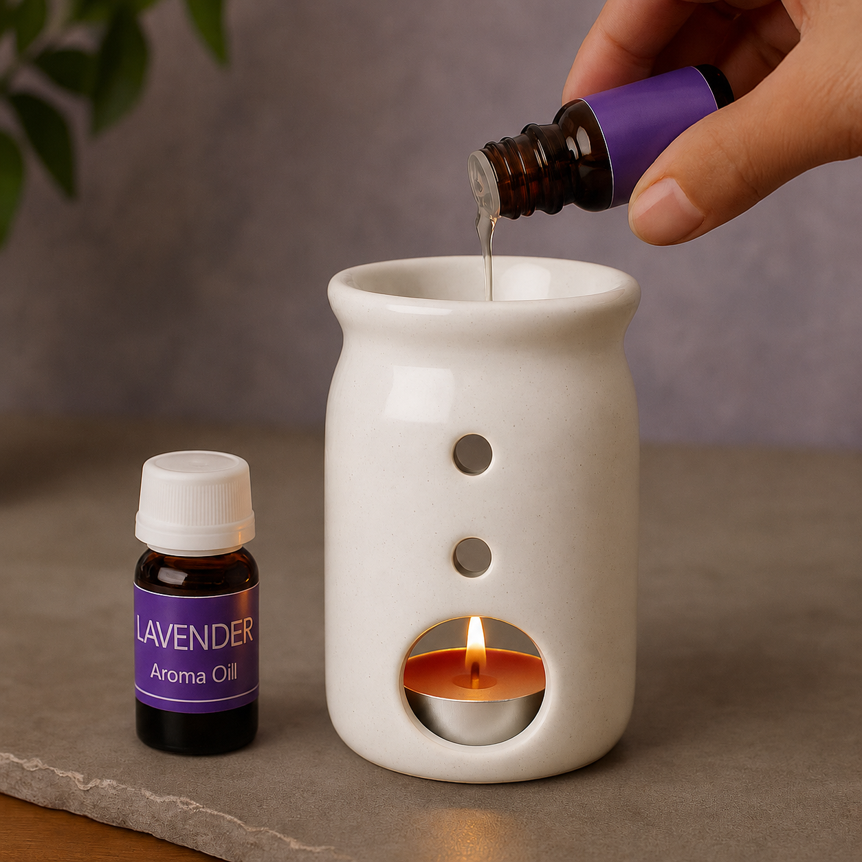AuraDecor Aroma Oil Burner Gift Set ( Lavender ) GS-03