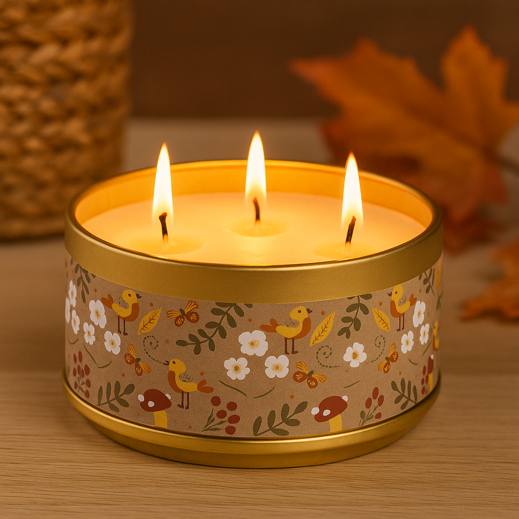 Auradecor 3-Wick Scented Charm Tin Candle
