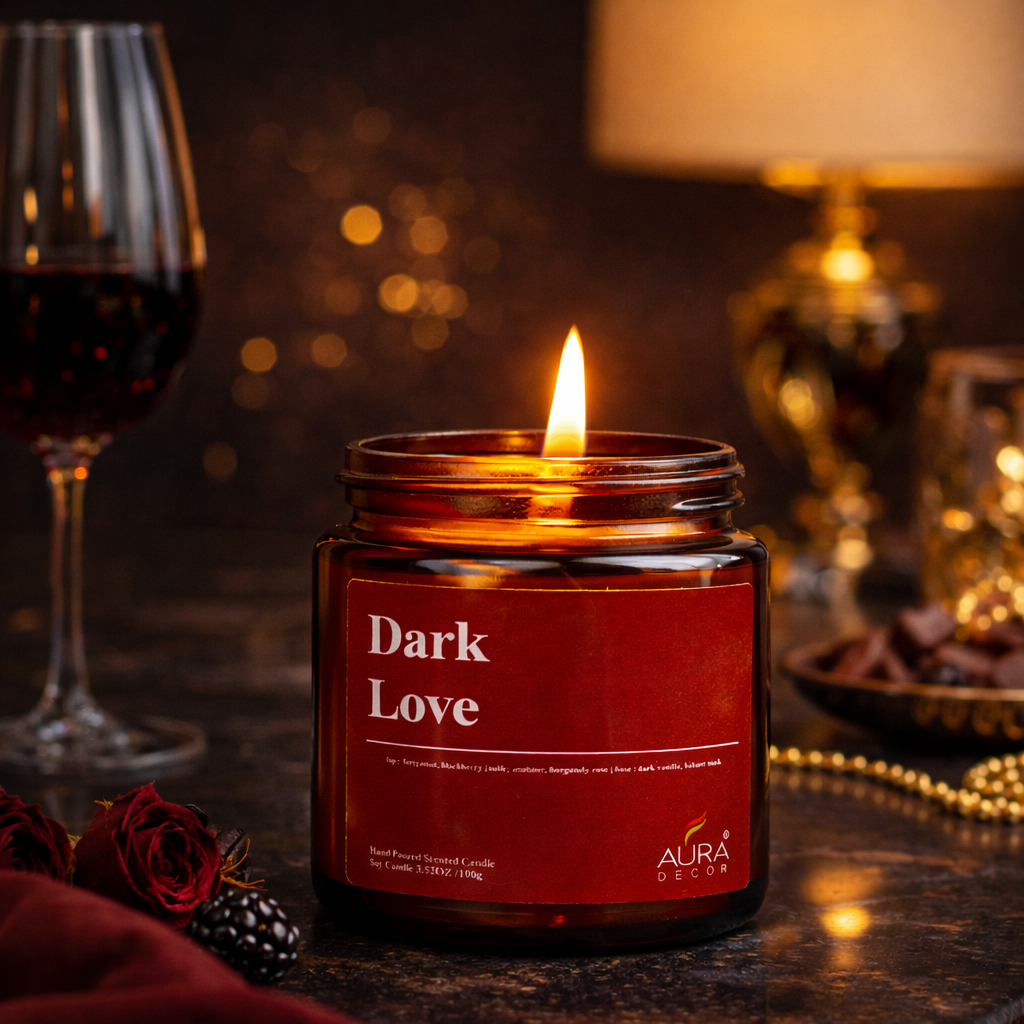 AuraDecor Amber Jar 100gm , Soya Wax Jar Candle , Premium Fragrances