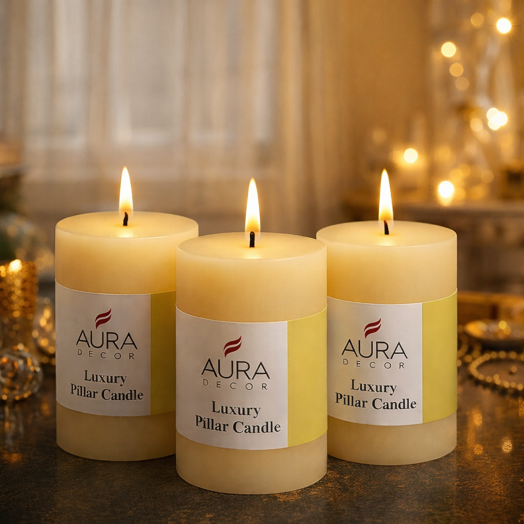 Luxury Pillar Candles Set of 3