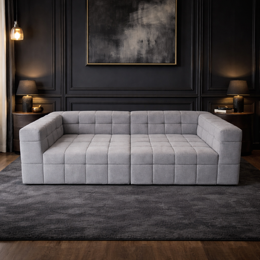 Auradecor Elara Compressed 3‑Seater Sofa Ecological Alpaca Wool, High‑Density Sponge