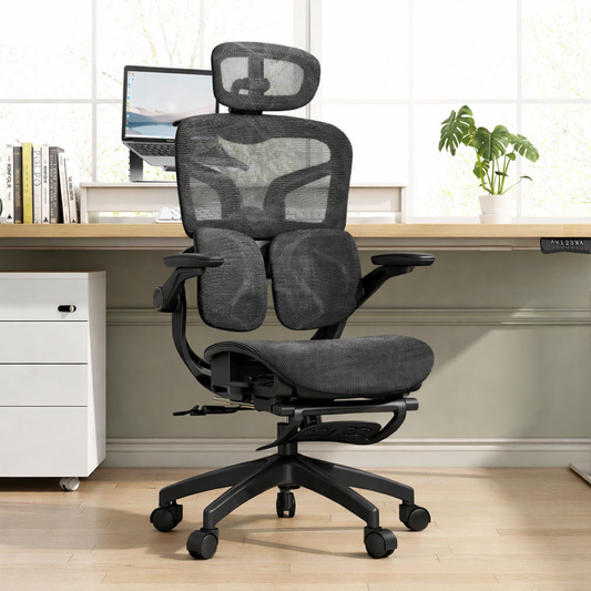 Auradecor Axis Ergonomic Mesh Office Chair with 4D Headrest & Adjustable Back Support