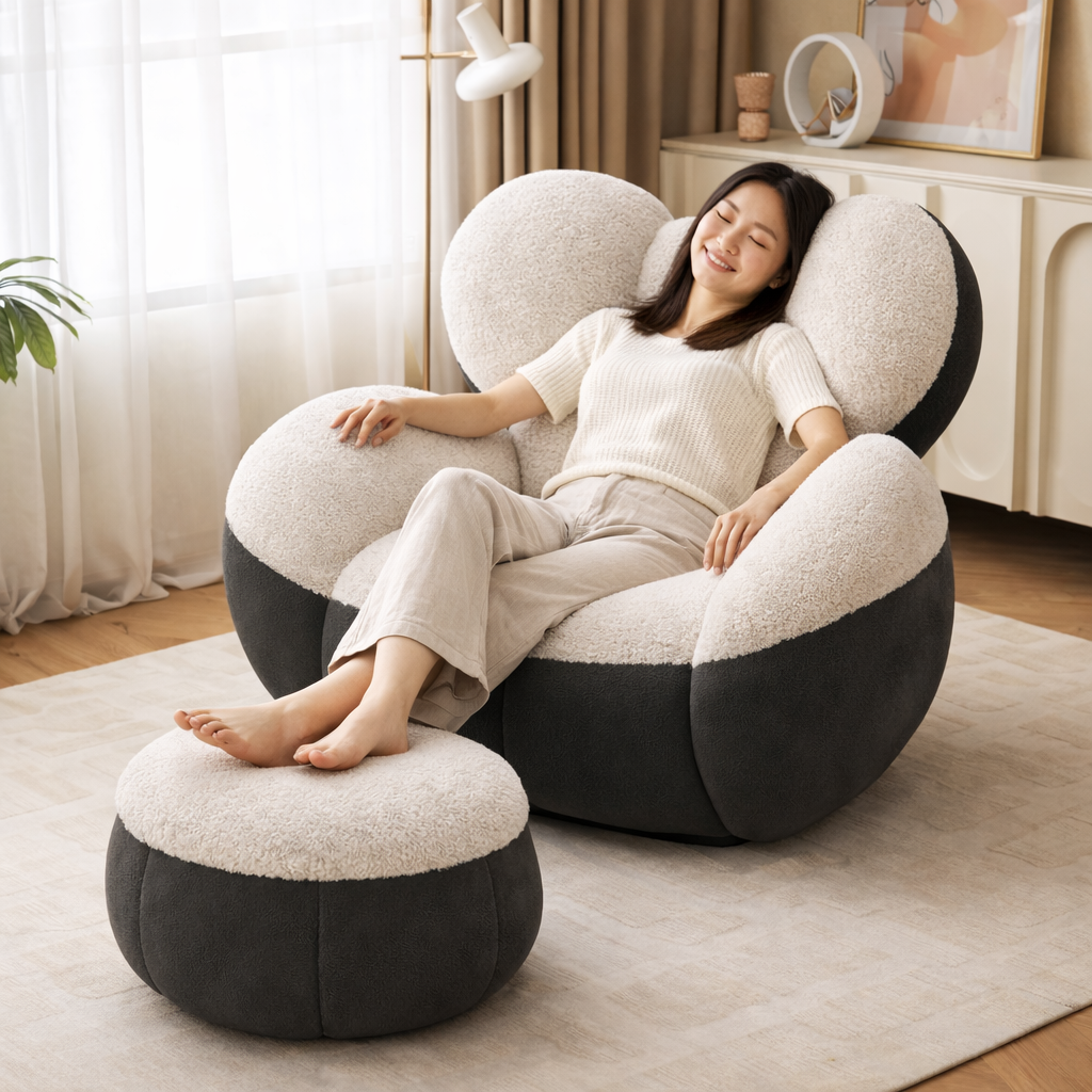 Auradecor Panda Haven Single-Seater Compressed Sofa with Foot Pedal