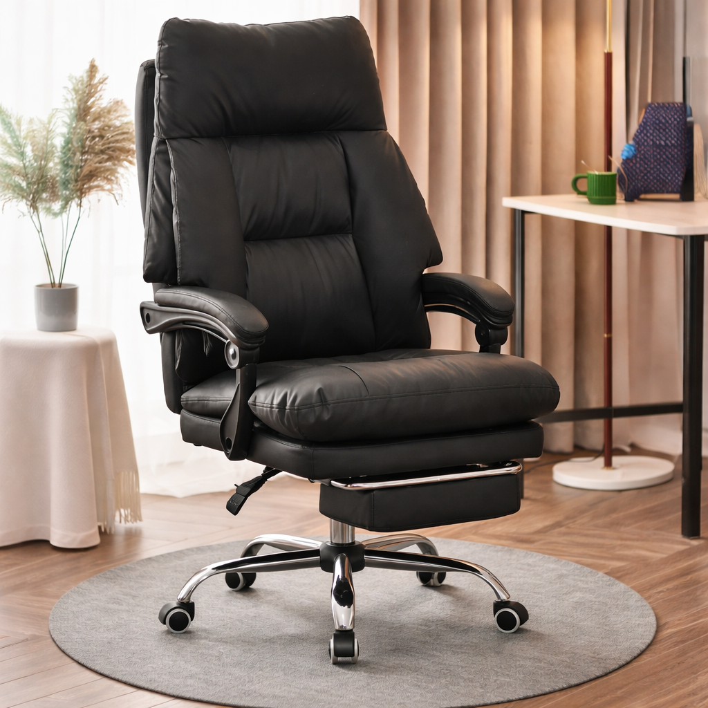 Executive Luxe Recliner Office Chair with Footrest & 2D Linkage Armrests