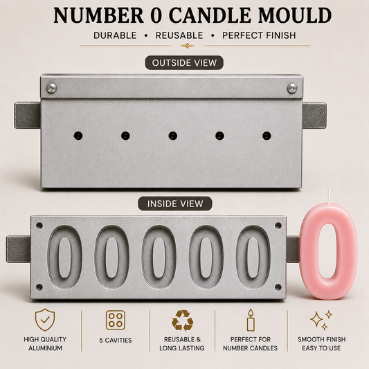 5 Cavity Number Candle Mould (0-9) | Aluminium Candle Making Mould | Reusable