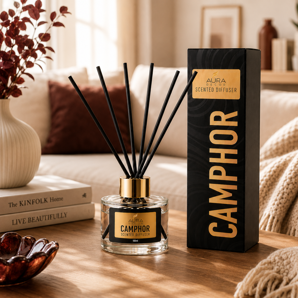 Bulk Buy Camphor Reed Diffuser | 100ml Long-Lasting Home Fragrance (Master pack of 25pcs)