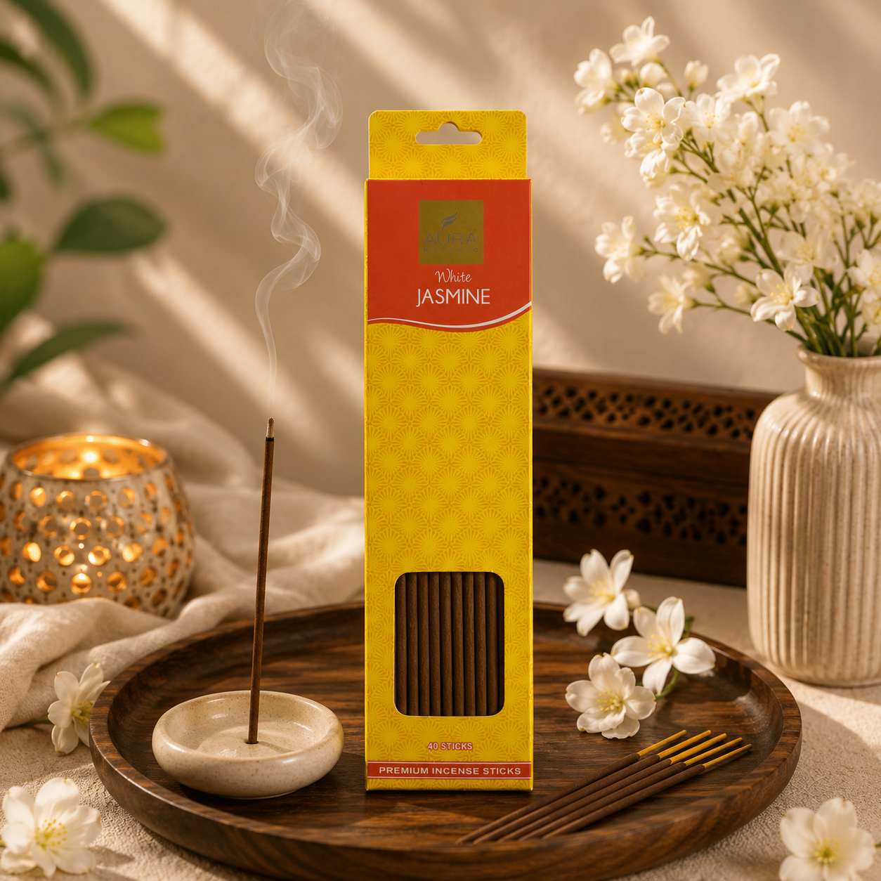 AuraDecor Premium Incense Sticks (40 Sticks) – Long Lasting Natural Fragrance