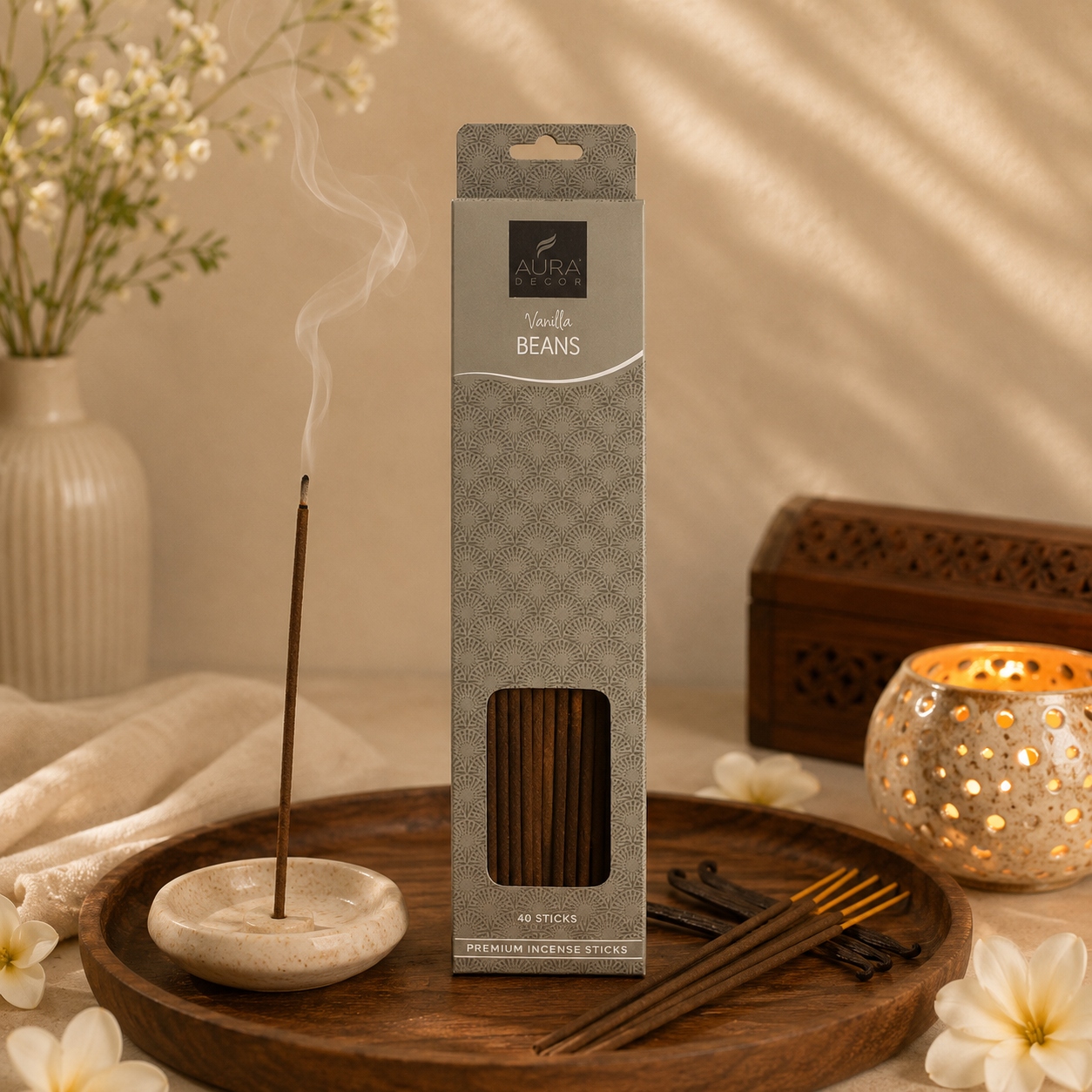 AuraDecor Premium Incense Sticks (40 Sticks) – Long Lasting Natural Fragrance
