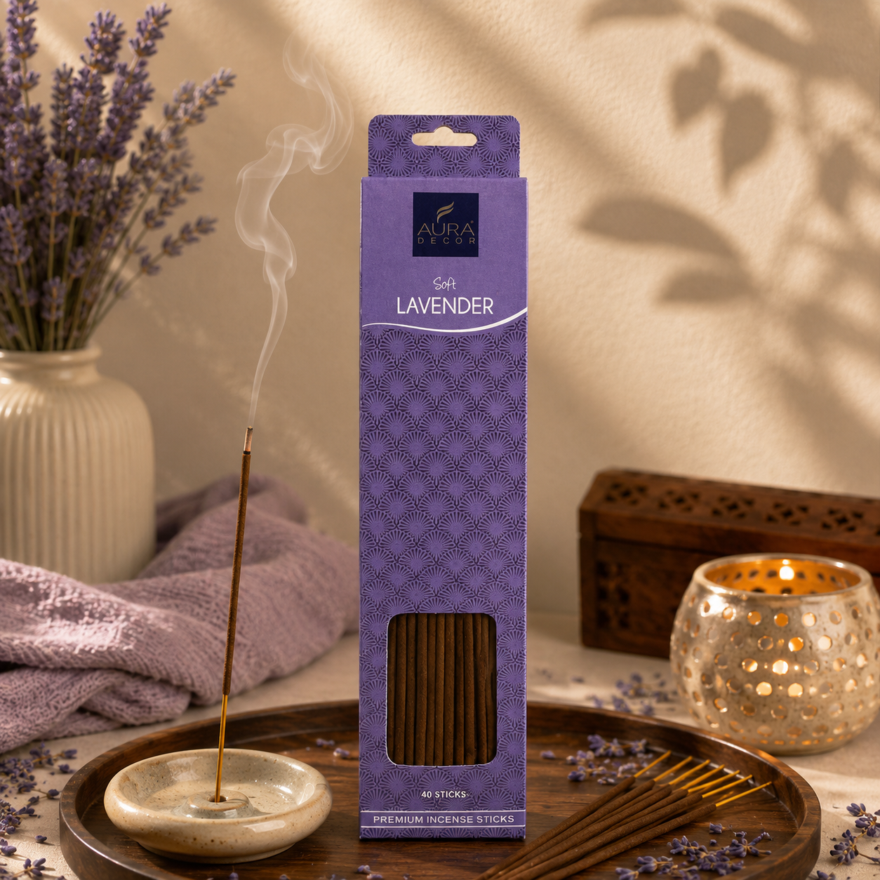 AuraDecor Premium Incense Sticks (40 Sticks) – Long Lasting Natural Fragrance
