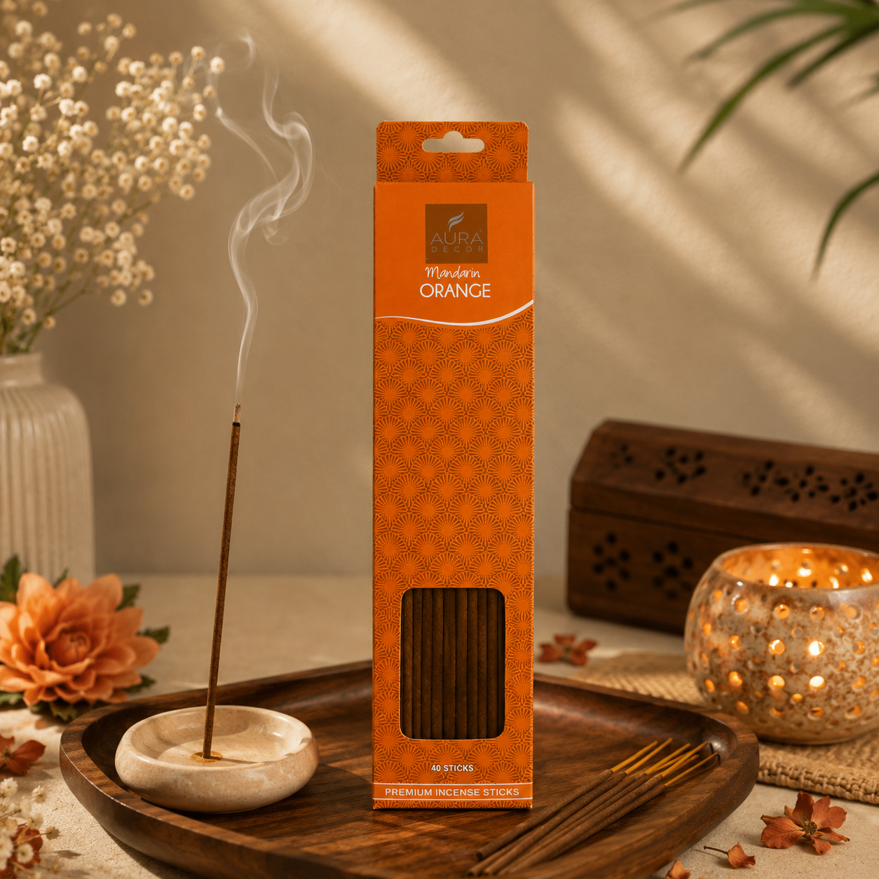 AuraDecor Premium Incense Sticks (40 Sticks) – Long Lasting Natural Fragrance