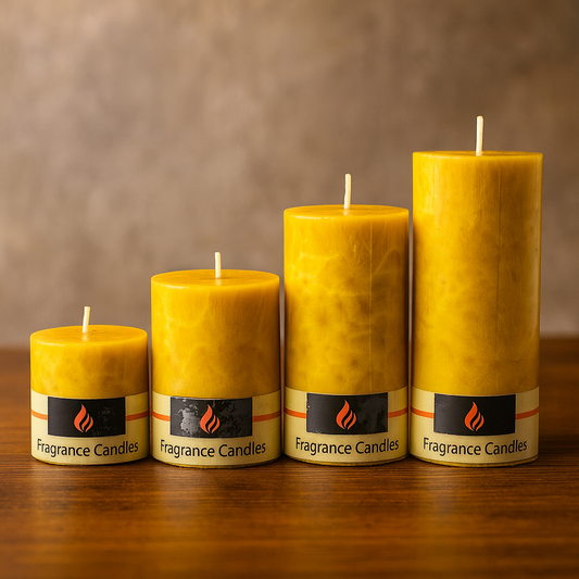 Set of 4 Pillar Candles (Marble Finish)LemonGrass ( 2*2, 2*3, 2*4, 2*4.5)