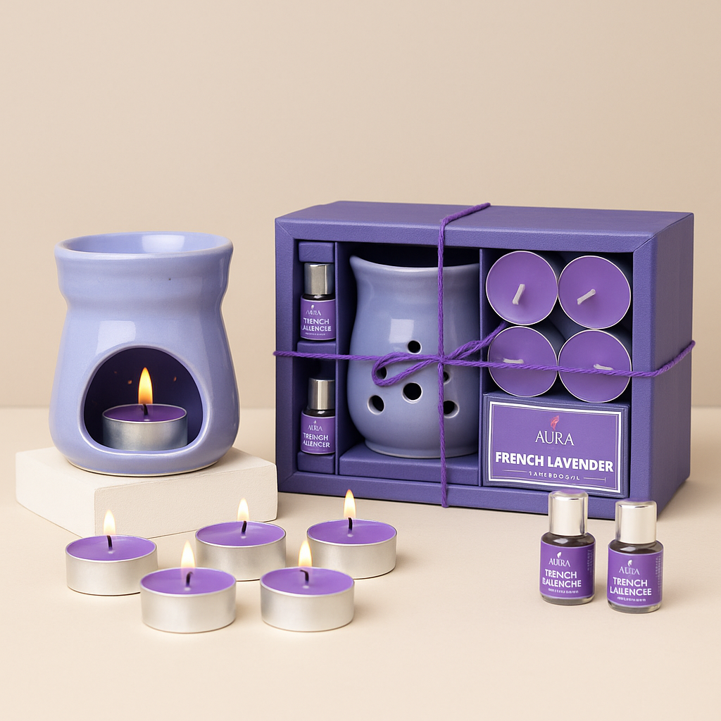 AuraDecor Aromatherapy Diffuser Gift Set with 6 Tealights (GS-09)