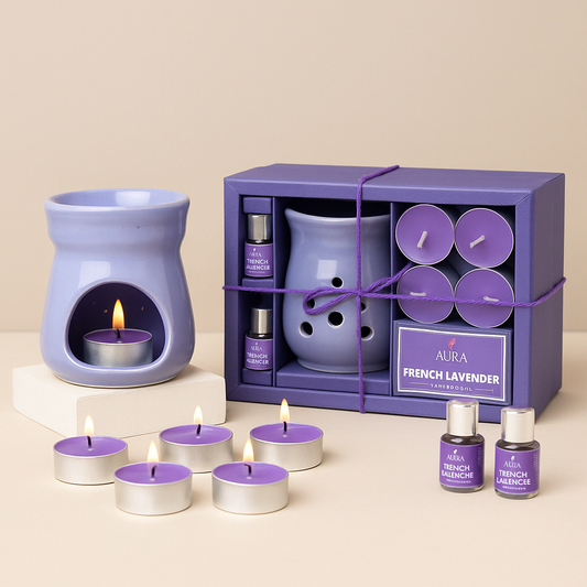 AuraDecor Aromatherapy Diffuser Gift Set with 6 Tealights (GS-09)