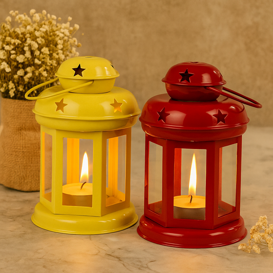 AuraDecor Set of 2 Assorted Lantern Tealight Holder