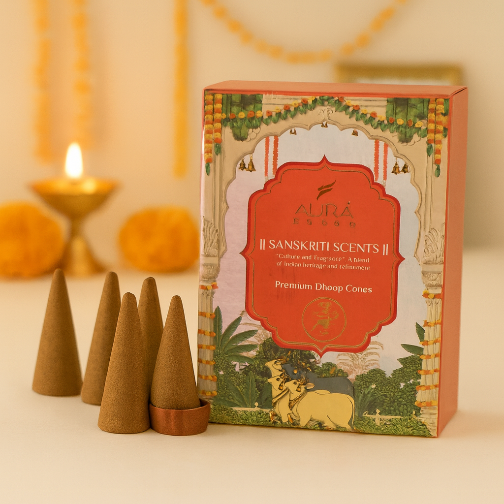 AuraDecor Dhoop Cones Premium Natural Incense Cones for Meditation, Puja, Home Fragrance | (40 Dhoop Cones)