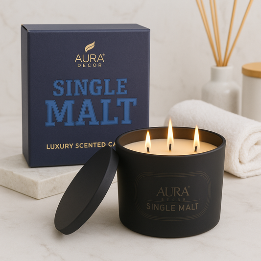 AuraDecor Velvet Single Malt Addiction Bold Scented Candle (Master pack of 20pcs)