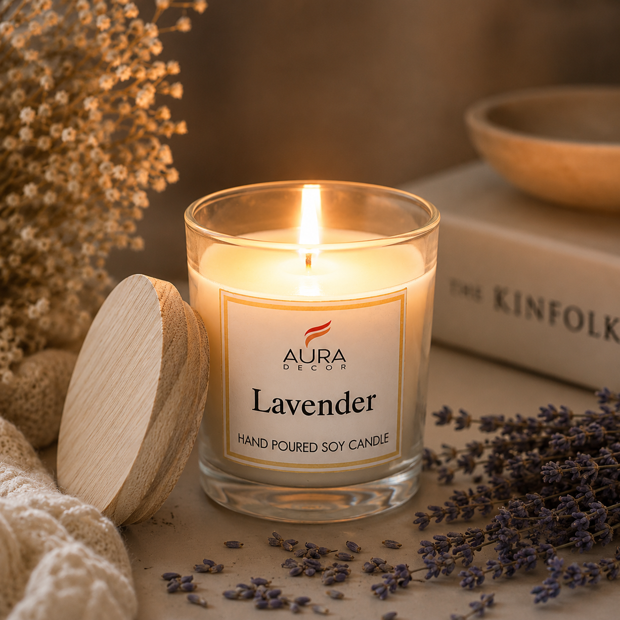 Bulk Buy Clear Jar Candle with Wooden Lid & Gift Box Packaging ( 50 Pcs )