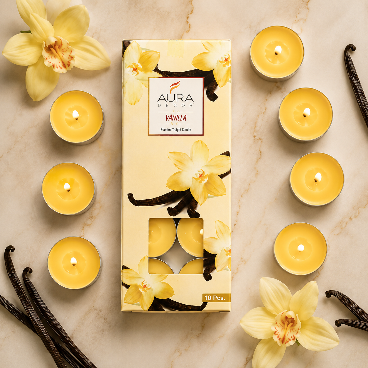 AuraDecor Pack of 10 Fragrance Tealight
