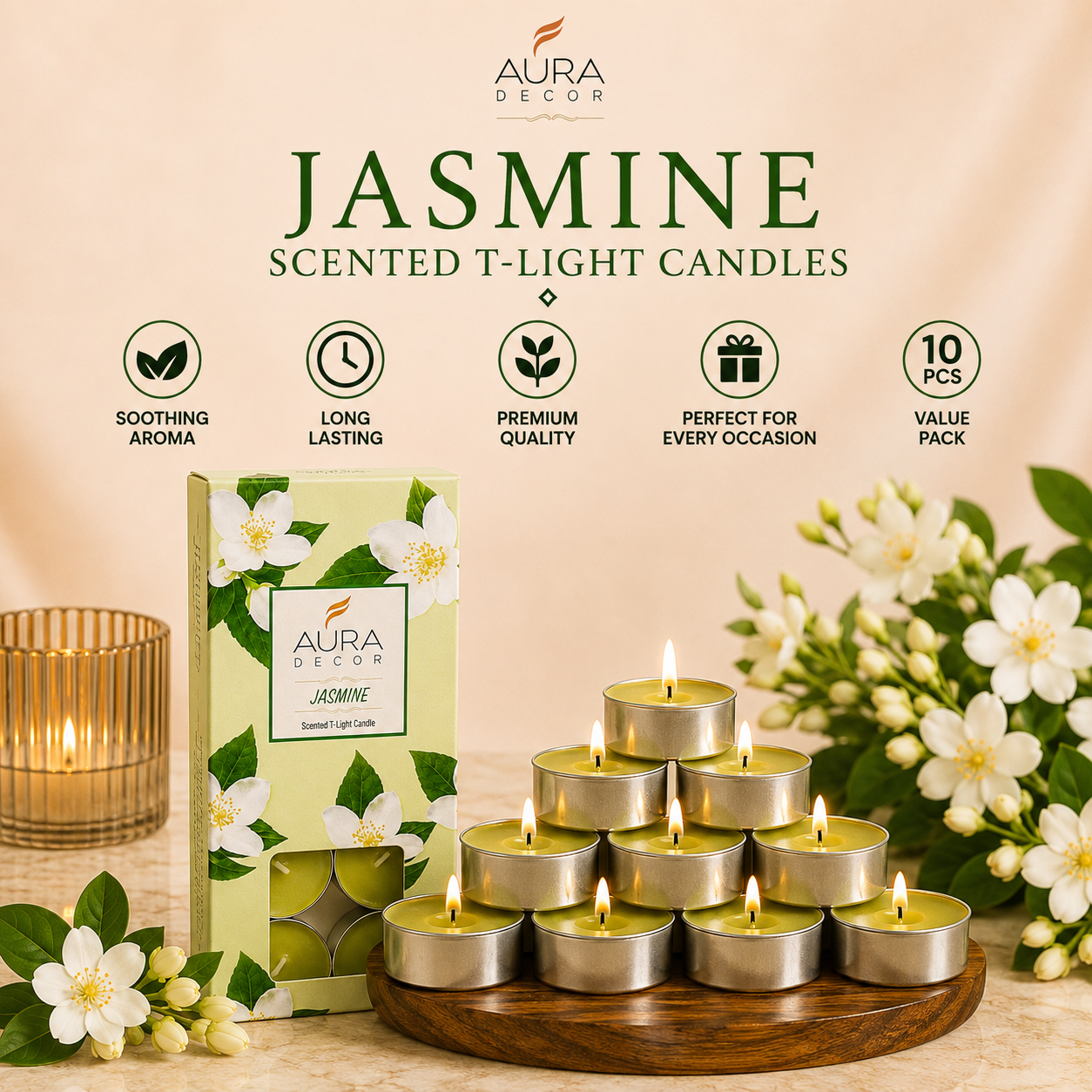 AuraDecor Pack of 10 Fragrance Tealight