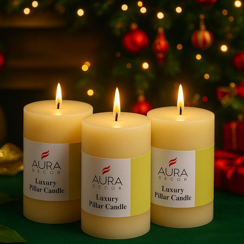 Luxury Pillar Candles Set of 3