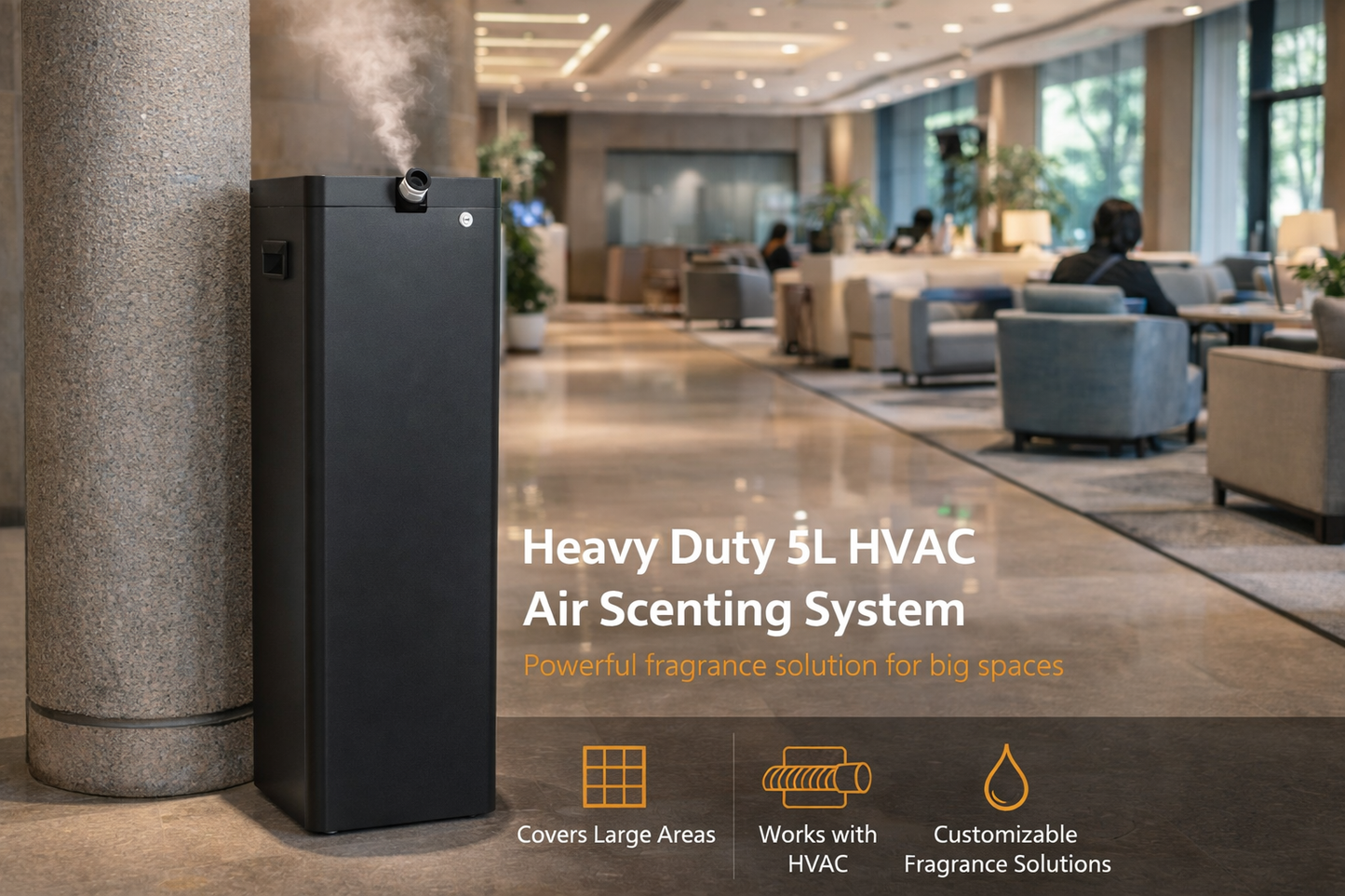 AuraDecor Scent Station Diffuser Hvac Machine | Smart App-Controlled Waterless Aroma Diffuser | Large Area Coverage up to 15,000 m³ 5 ltr Tank