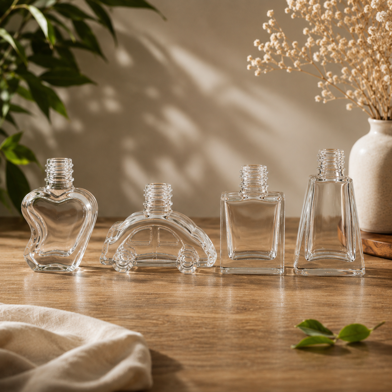 Bulk Buy Auradecor Empty Glass Bottles for Perfume, Reed Diffuser & Essential Oils | Multiple Shapes Available