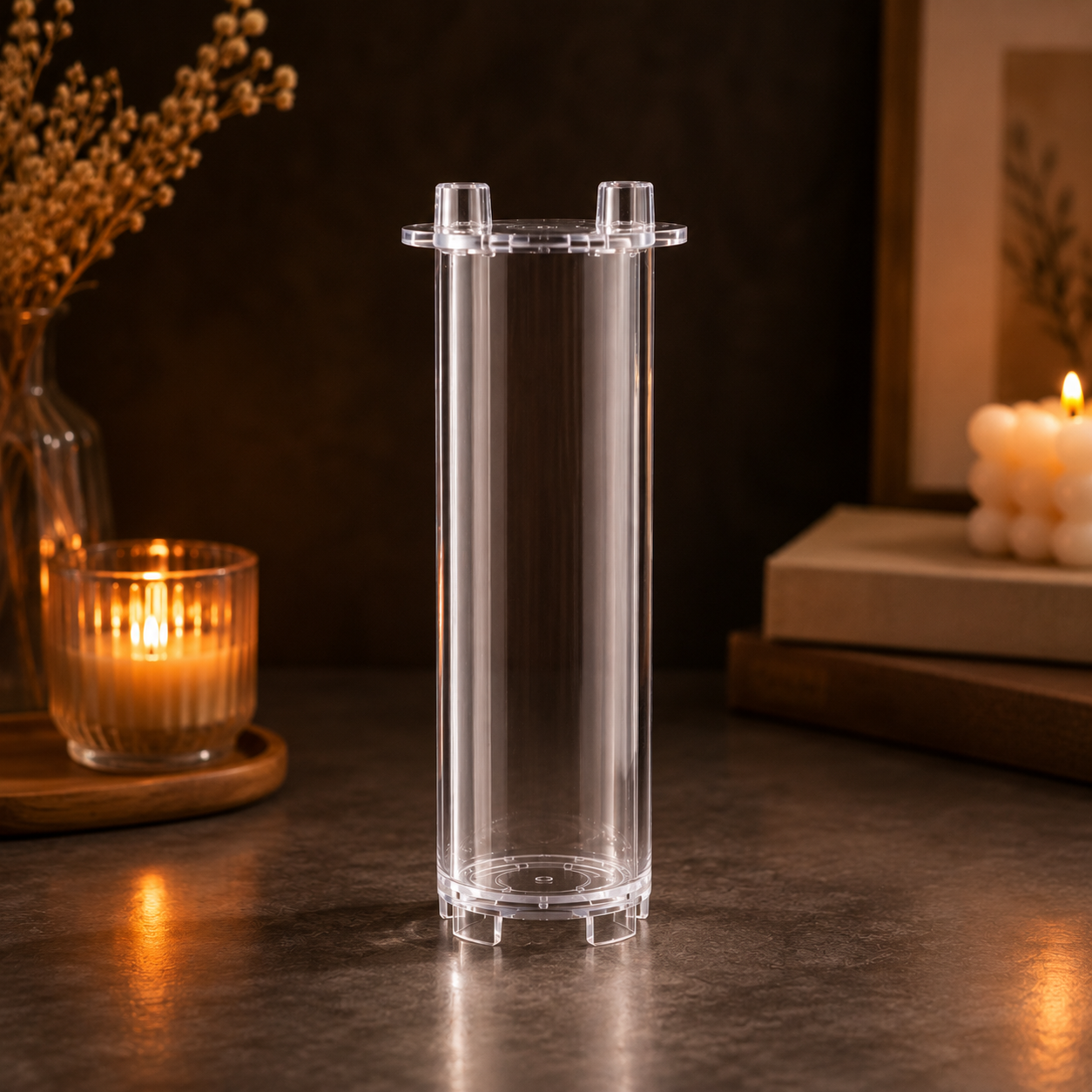 Pillar Candle Mould | 2x6 Inch Round Acrylic Candle Mold | Reusable DIY Candle Making Mold