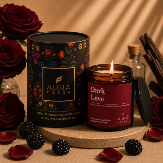 AuraDecor Amber Jar 200gm, Soya Wax Jar Candle