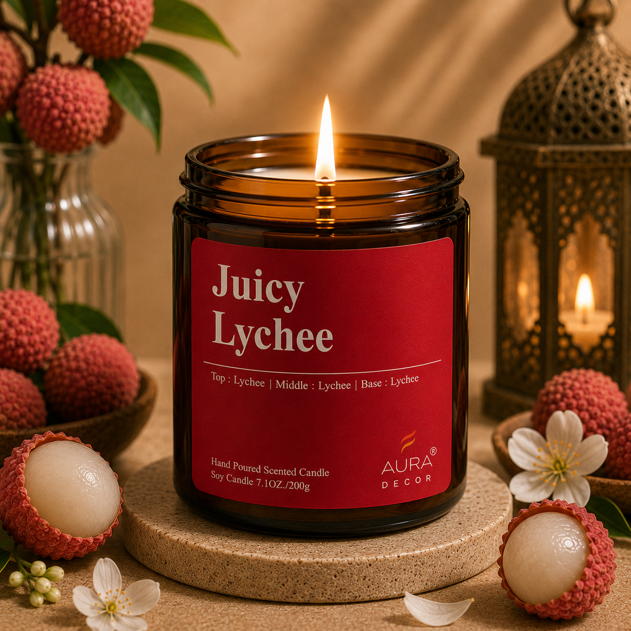 AuraDecor Amber Jar 200gm, Soya Wax Jar Candle
