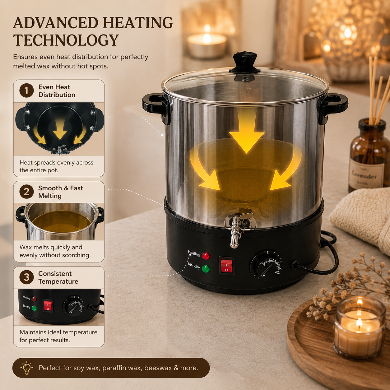 AuraDecor  New Melter Heavy Duty Faster Heating ( 16 Ltr Capacity )