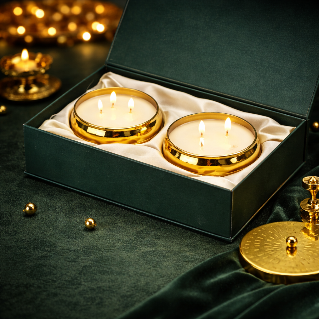 AuraDecor Set of 2 Fragrance Urli Candles in a Gift Pack