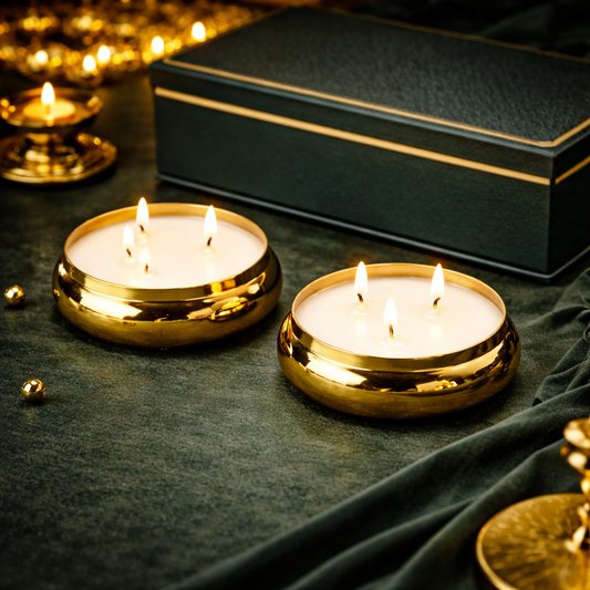 AuraDecor Set of 2 Fragrance Urli Candles in a Gift Pack