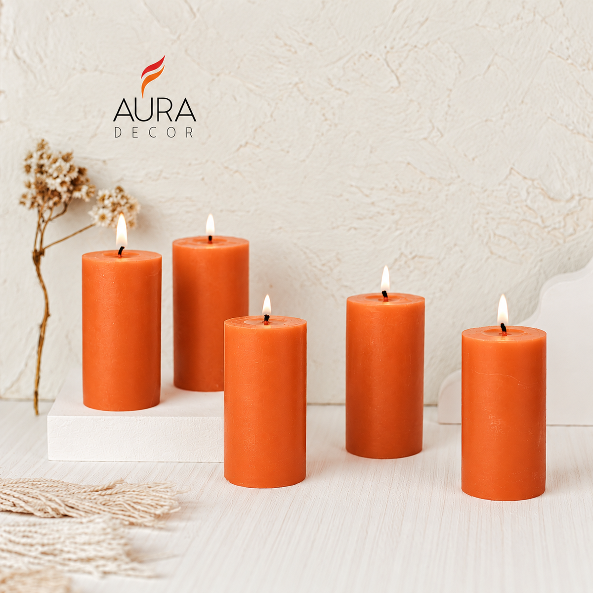 Bulk Buy Pack of 5 Fragrance Pillar Candles ( Master Qty 30 Sets )