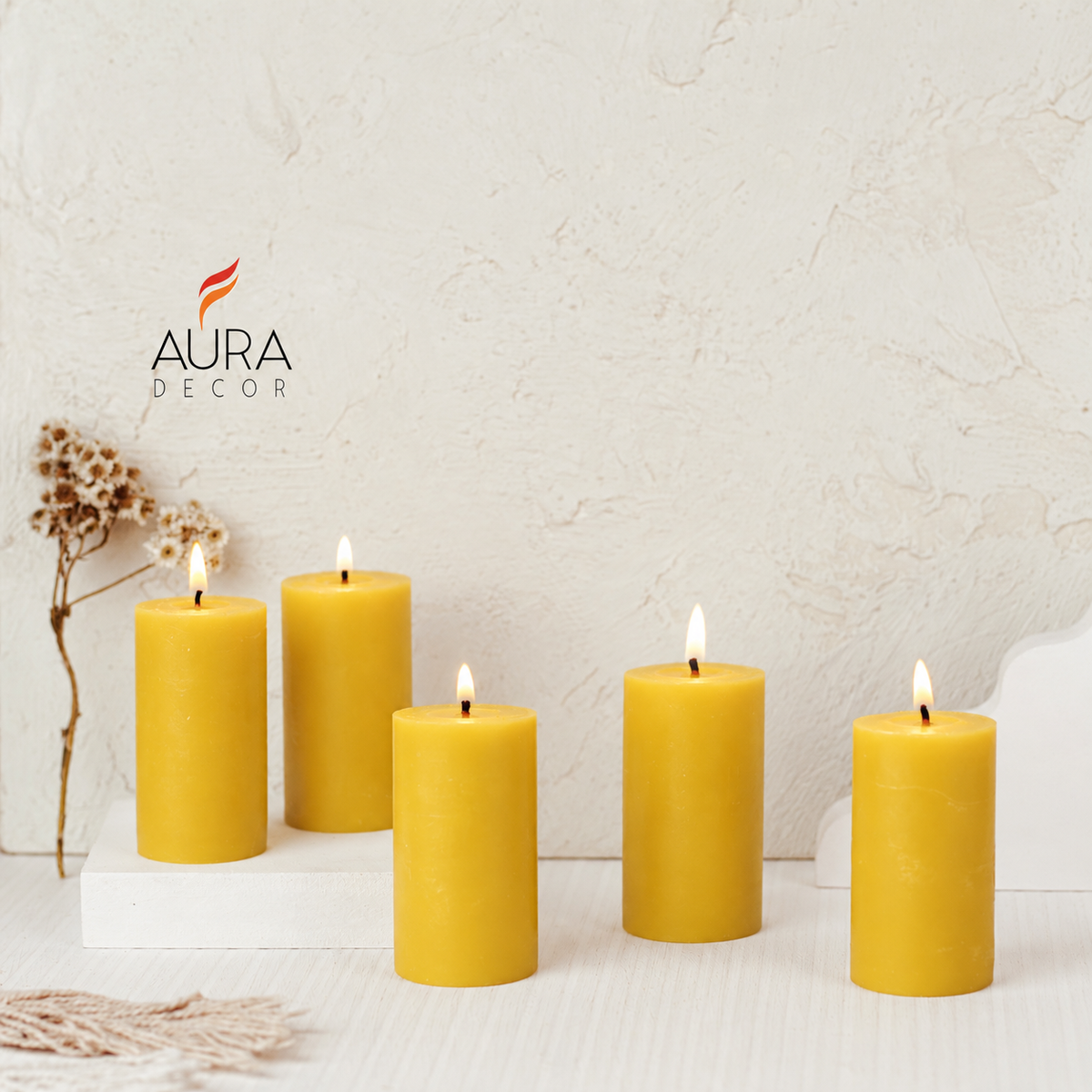 Bulk Buy Pack of 5 Fragrance Pillar Candles ( Master Qty 30 Sets )