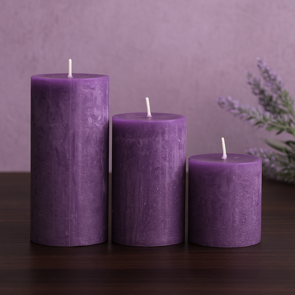 AuraDecor Fragrance Pillar Candle Set of 3