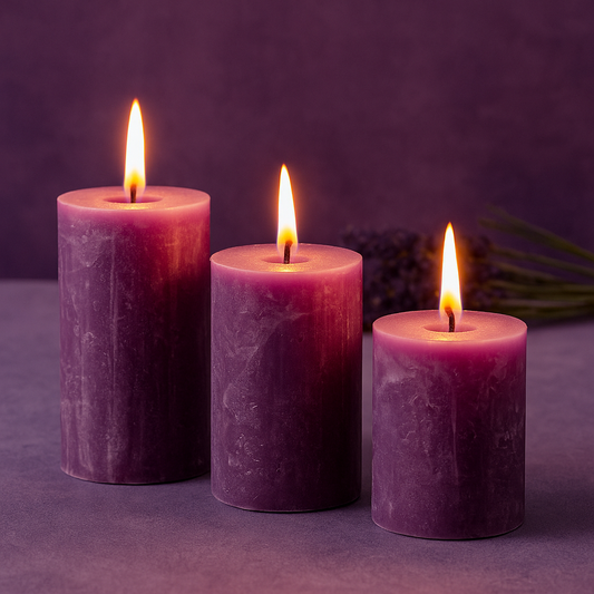 AuraDecor Fragrance Pillar Candle Set of 3