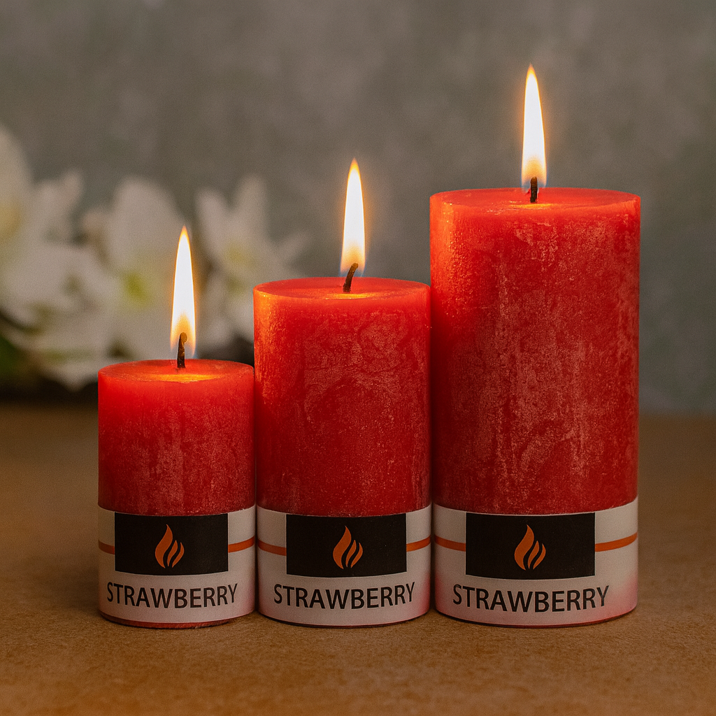 AuraDecor Fragrance Pillar Candle Set of 3