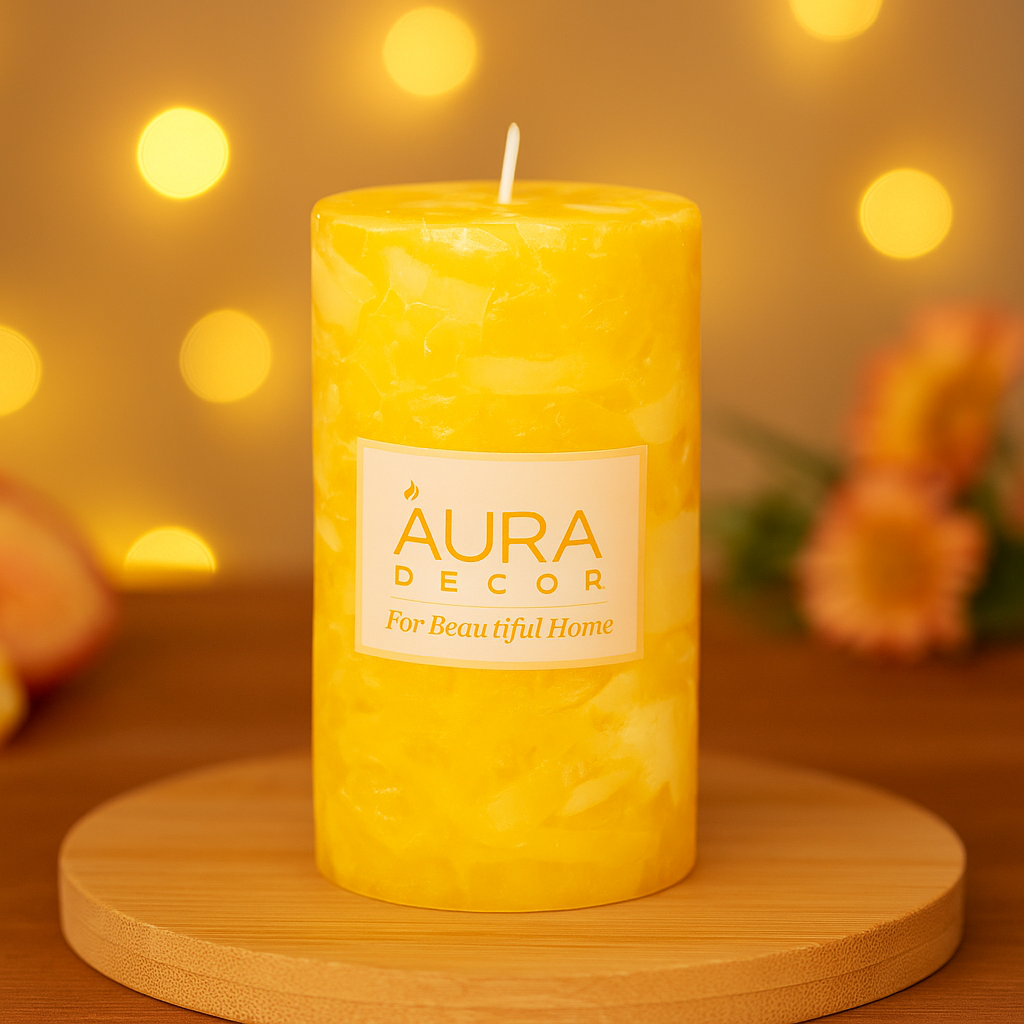 Fragrance Pillar Candle in Chunk Finish 3*6 Inch Each