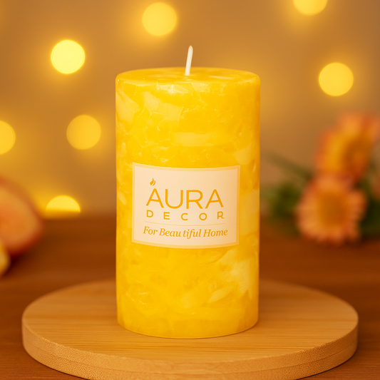 Fragrance Pillar Candle in Chunk Finish 3*6 Inch Each
