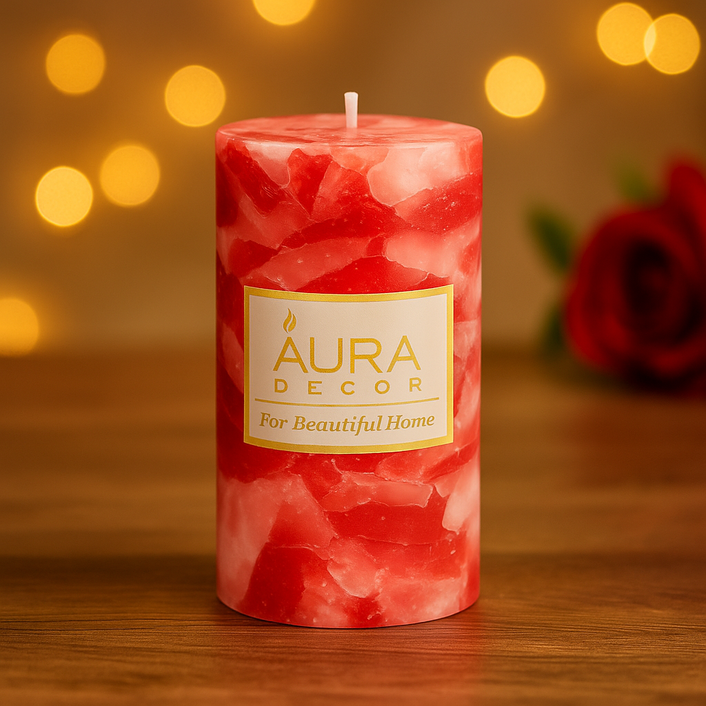 Fragrance Pillar Candle in Chunk Finish 3*6 Inch Each