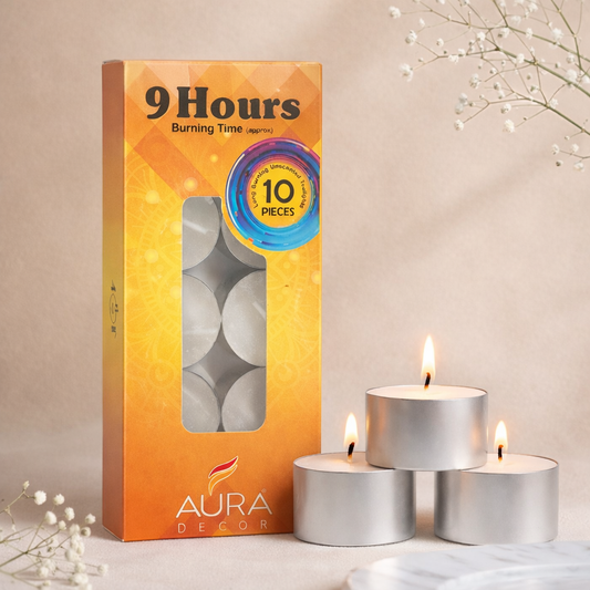 AuraDecor 9 Hours Burn Time Tealight Candles Home Spa Office Wedding