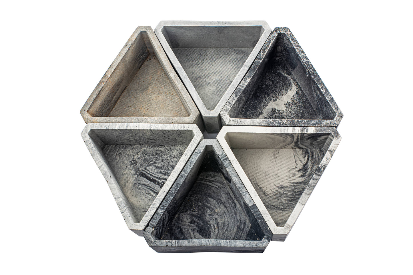 AuraDecor Modular Triangular Sphere Concrete Container For Candle Making, Planting And Aesthetical Purposes