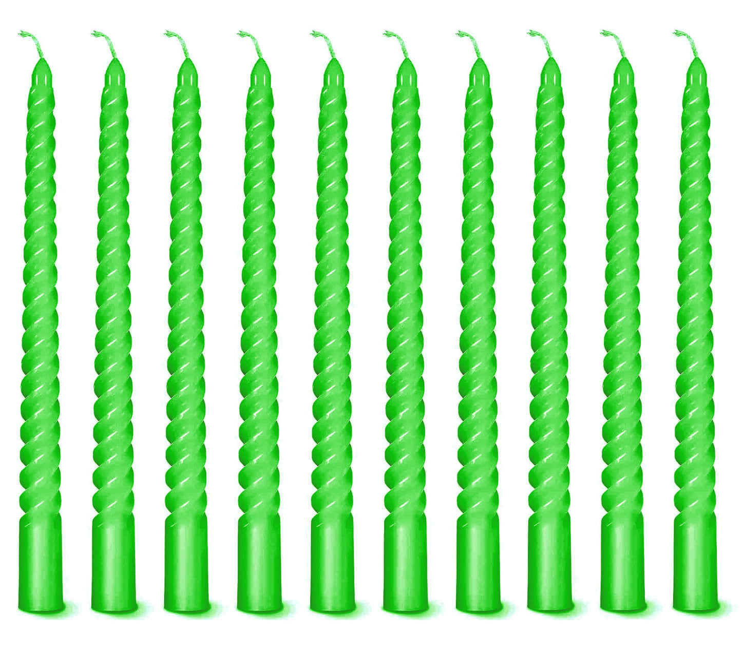 Bulk Buy AuraDecor Spiral Taper Candles Set of 10, Unscented Dripless Candlesticks, 10 Inch (Master pack of 20 box-200pcs)