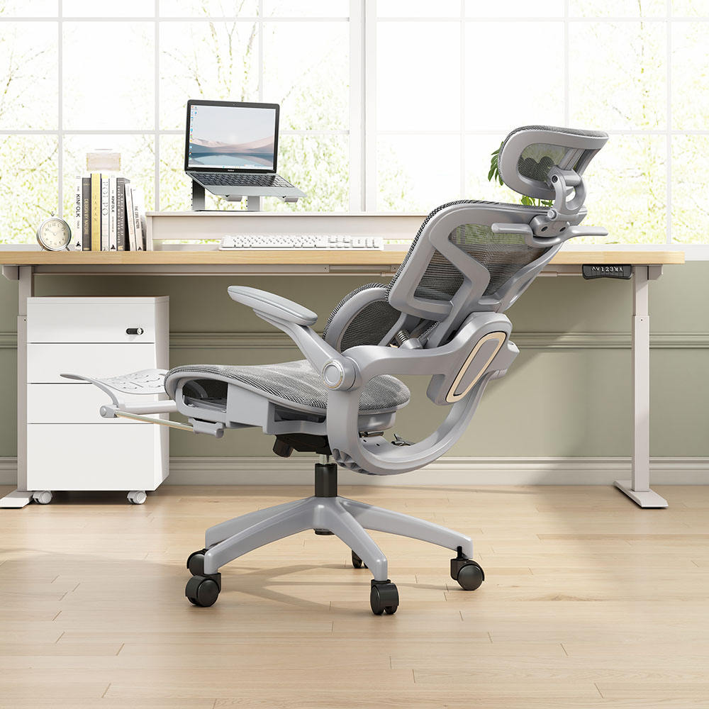 Auradecor Axis Ergonomic Mesh Office Chair with 4D Headrest & Adjustable Back Support