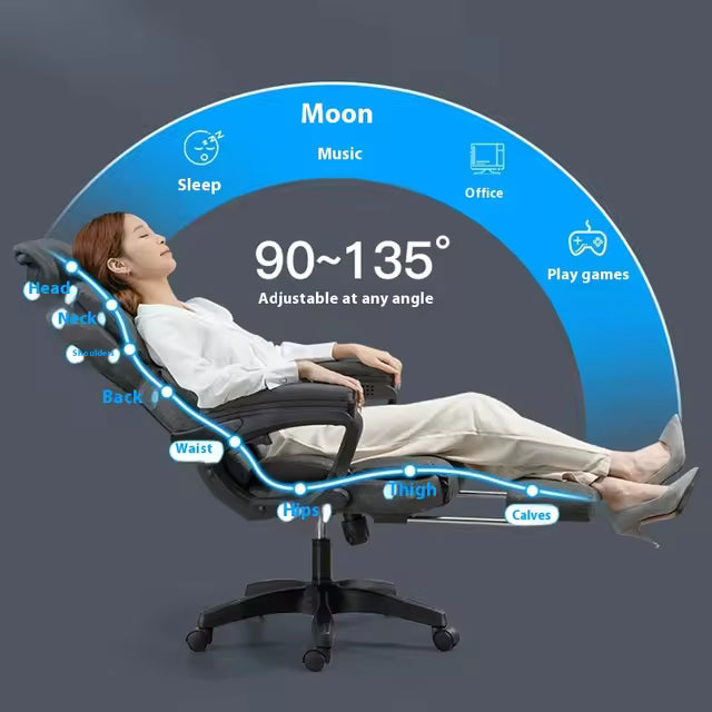 Auradecor RegalEase Pro Recliner Office Chair with Headrest & Footrest