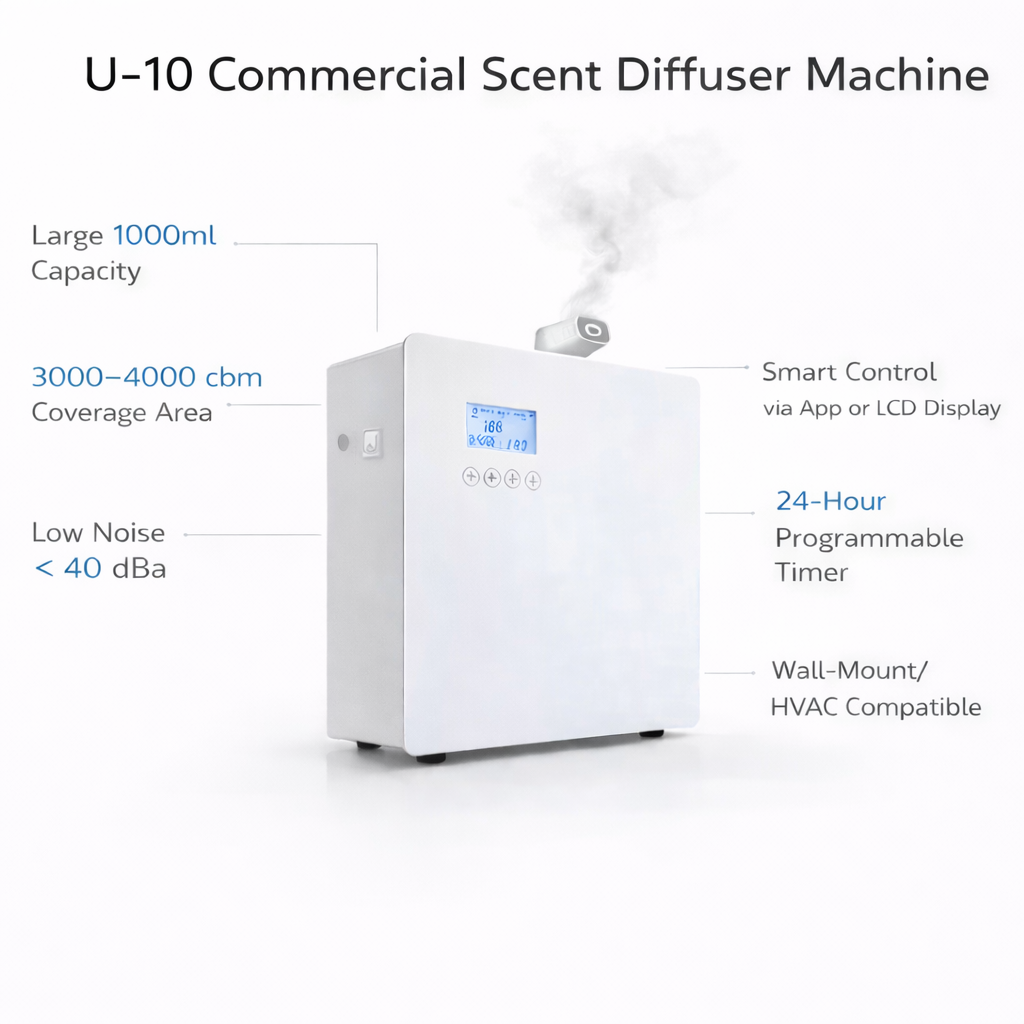 Auradecor U-10 Commercial HVAC Scent Diffuser Machine Water Less  500ml Tank