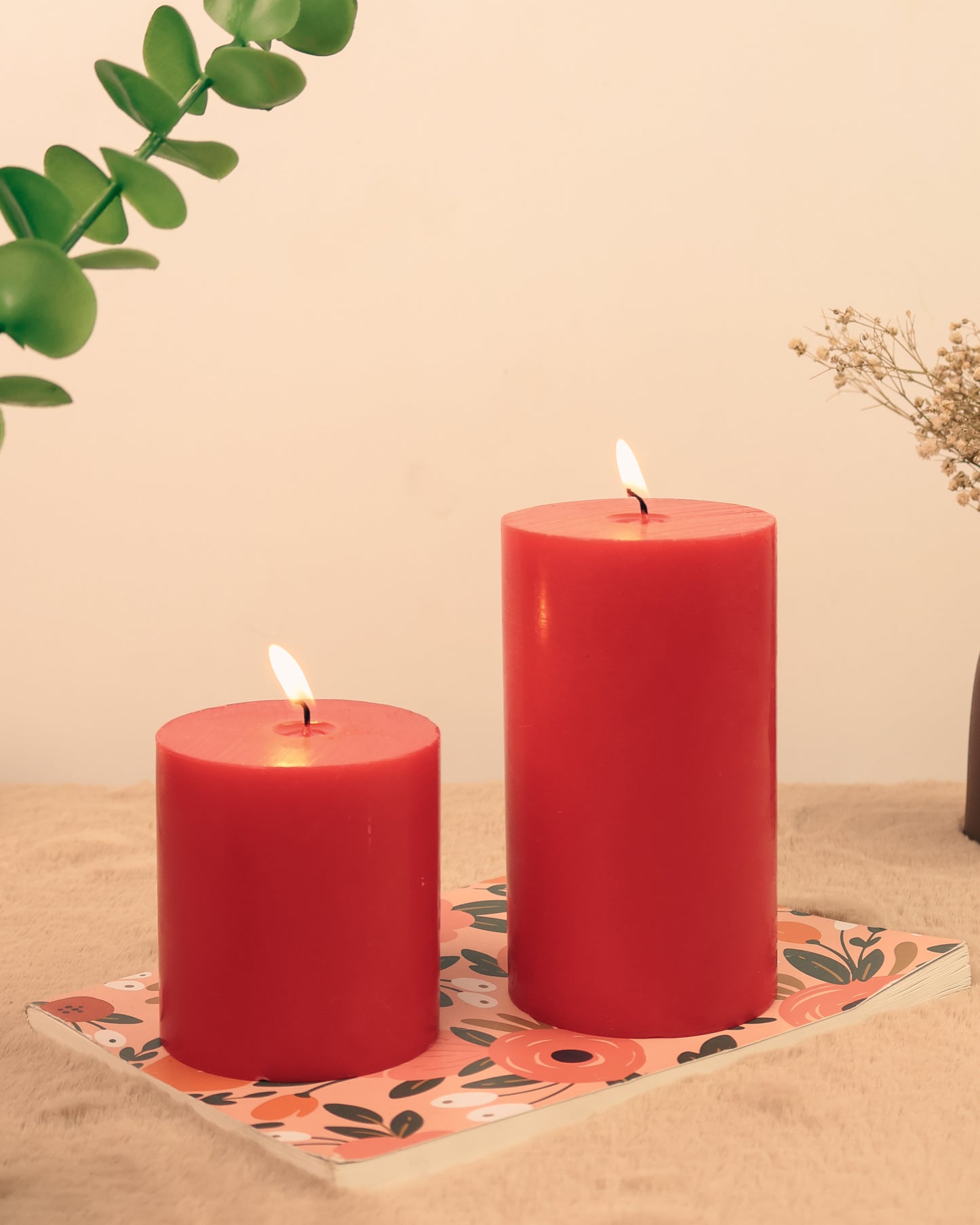 Fragrance Pillar Candle Set of 2 (2.75*3, 2.75*5 Inch) | Home Decor Candle | Scented Pillar Candle|